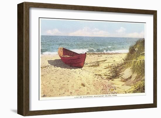 Dory on Beach, Wauwinet, Nantucket, Massachusetts-null-Framed Art Print