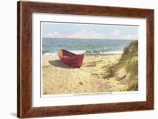 Dory on Beach, Wauwinet, Nantucket, Massachusetts-null-Framed Art Print