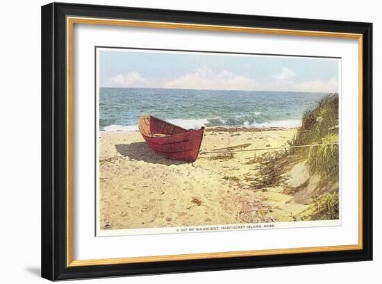 Dory on Beach, Wauwinet, Nantucket, Massachusetts-null-Framed Art Print