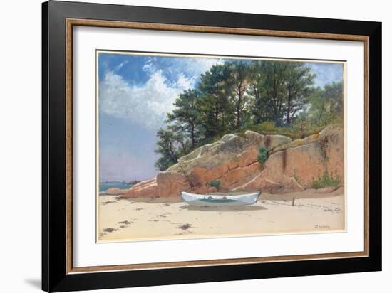 Dory on Dana's Beach, Manchester-By-The-Sea, Massachusetts, 1879 (W/C & Gouache on Paper)-Alfred Thompson Bricher-Framed Giclee Print