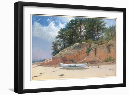 Dory on Dana's Beach, Manchester-By-The-Sea, Massachusetts, 1879 (W/C & Gouache on Paper)-Alfred Thompson Bricher-Framed Giclee Print