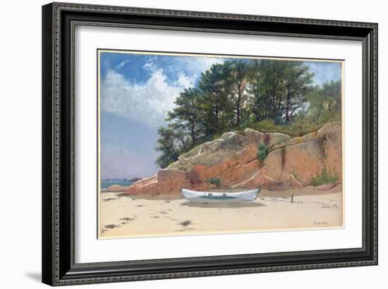 Dory on Dana's Beach, Manchester-By-The-Sea, Massachusetts, 1879 (W/C & Gouache on Paper)-Alfred Thompson Bricher-Framed Giclee Print