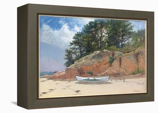 Dory on Dana's Beach, Manchester-By-The-Sea, Massachusetts, 1879 (W/C & Gouache on Paper)-Alfred Thompson Bricher-Framed Premier Image Canvas