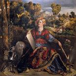 A Woman Fleeing on a Wooded Path, C.1520S (Oil on Canvas)-Dosso Dossi-Framed Giclee Print