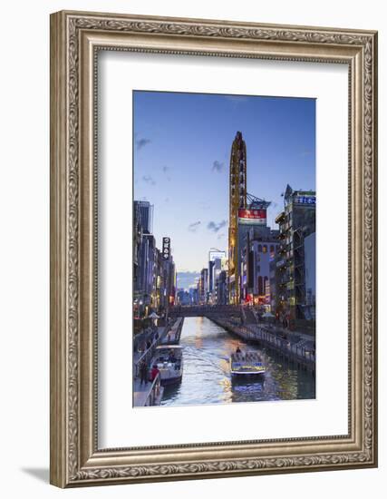 Dotombori at Dusk, Osaka, Kansai, Japan-Ian Trower-Framed Photographic Print