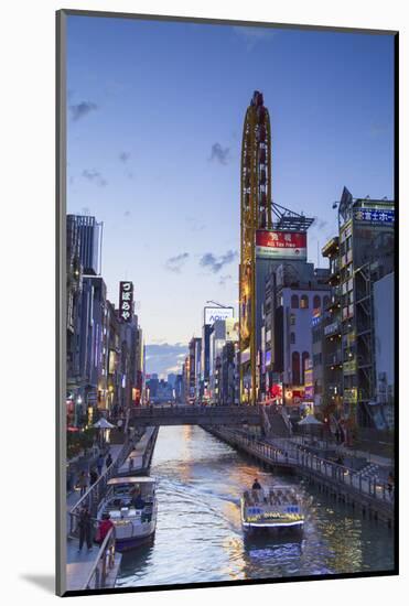 Dotombori at Dusk, Osaka, Kansai, Japan-Ian Trower-Mounted Photographic Print