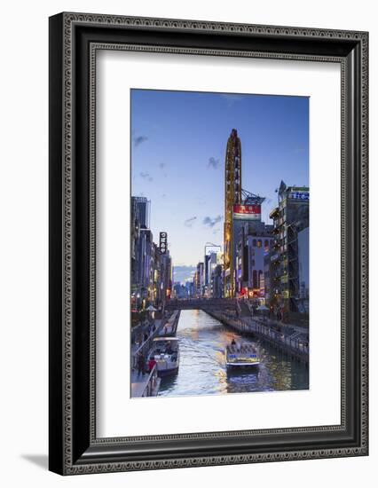 Dotombori at Dusk, Osaka, Kansai, Japan-Ian Trower-Framed Photographic Print