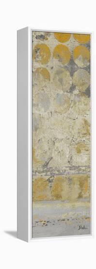 Dots on Gold Panel II-Patricia Pinto-Framed Stretched Canvas