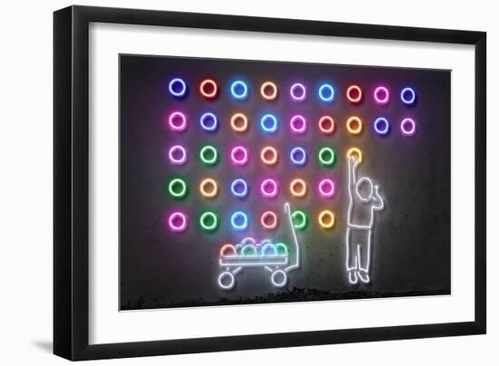 Dots-O.M.-Framed Giclee Print