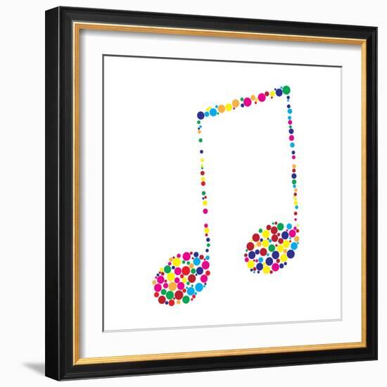 Dotted Colorful Music Note-Vaver Anton-Framed Art Print