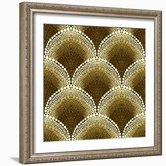 Dotted Geometric Pattern in Art Deco Style-tukkki-Framed Art Print