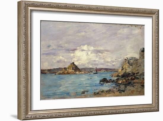 Douarnenez: The Bay (Draft) - La Baie (Esquisse). Ca. 1895-97-Eugène Boudin-Framed Giclee Print