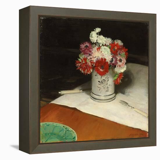 Double Anemones, 1921 (Oil on Canvas)-William Nicholson-Framed Premier Image Canvas