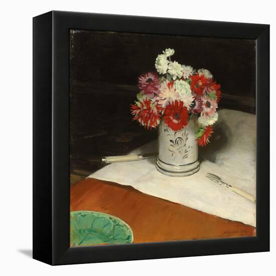 Double Anemones, 1921 (Oil on Canvas)-William Nicholson-Framed Premier Image Canvas