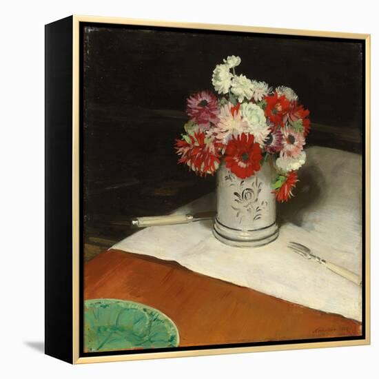 Double Anemones, 1921 (Oil on Canvas)-William Nicholson-Framed Premier Image Canvas