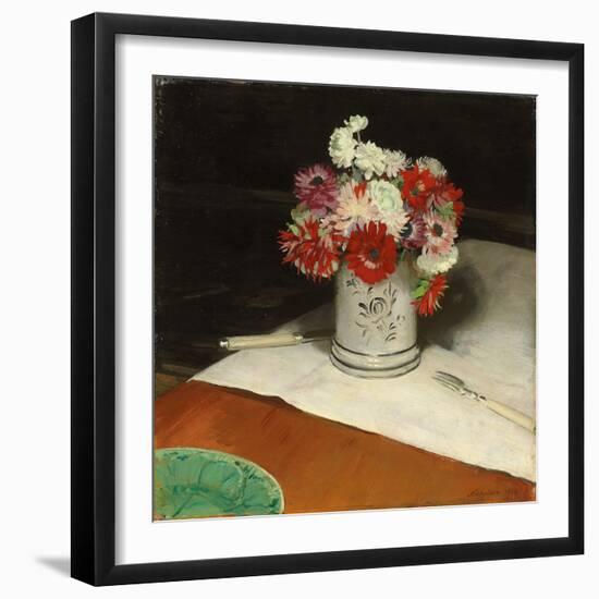 Double Anemones, 1921 (Oil on Canvas)-William Nicholson-Framed Giclee Print