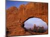 Double Arch Frames Turret Arch at Dawn, Arches National Park, Utah, USA-Paul Souders-Mounted Photographic Print