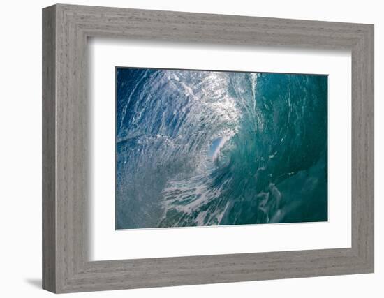 Double Barrel-Water shot of a tubing wave off an Australian beach-Mark A Johnson-Framed Photographic Print