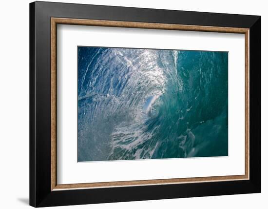 Double Barrel-Water shot of a tubing wave off an Australian beach-Mark A Johnson-Framed Photographic Print