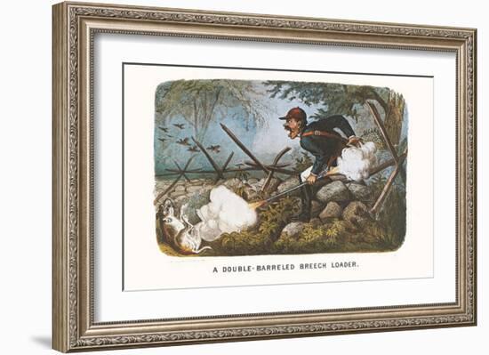 Double-Barreled Breech-Loader-Currier & Ives-Framed Art Print