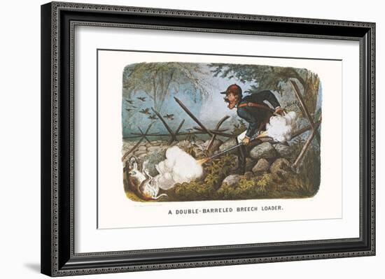 Double-Barreled Breech-Loader-Currier & Ives-Framed Art Print