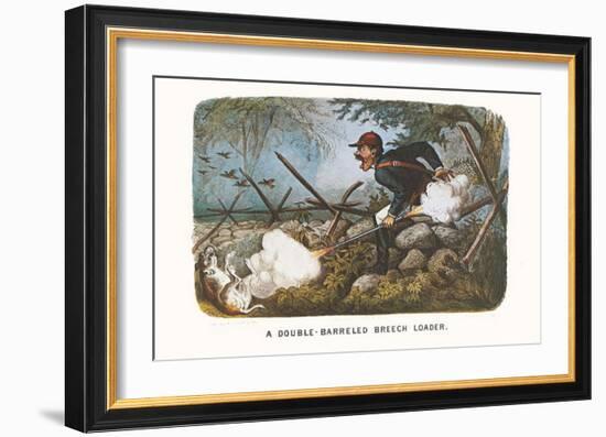 Double-Barreled Breech-Loader-Currier & Ives-Framed Art Print