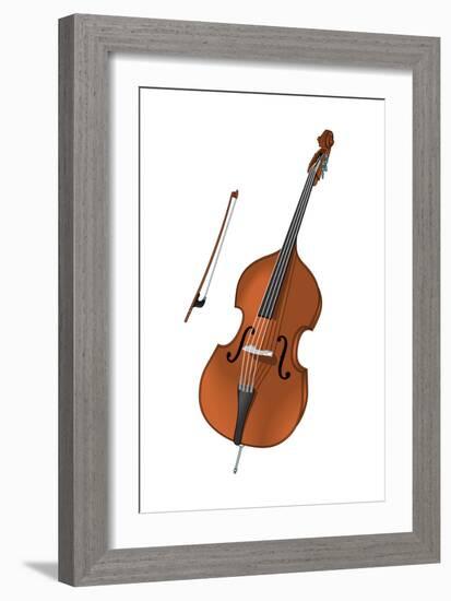 Double Bass and Bow, Stringed Instrument, Musical Instrument-Encyclopaedia Britannica-Framed Art Print