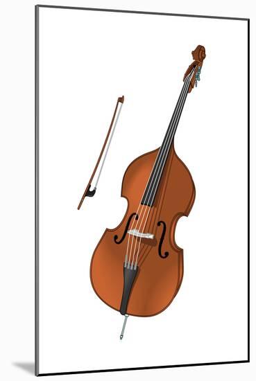 Double Bass and Bow, Stringed Instrument, Musical Instrument-Encyclopaedia Britannica-Mounted Art Print