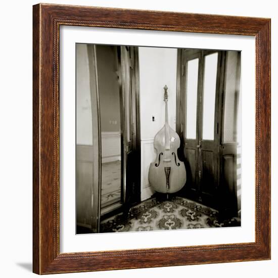 Double Bass Resting Against Wall Inside Palacio De Valle, Cienfuegos, Cuba-Lee Frost-Framed Photographic Print