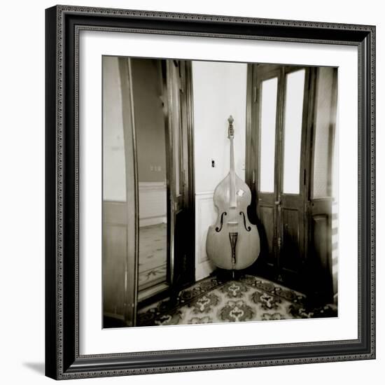 Double Bass Resting Against Wall Inside Palacio De Valle, Cienfuegos, Cuba-Lee Frost-Framed Photographic Print