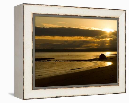 Double Bluff Beach at Sunset, Useless Bay, Whidbey Island, Washington, USA-Trish Drury-Framed Premier Image Canvas