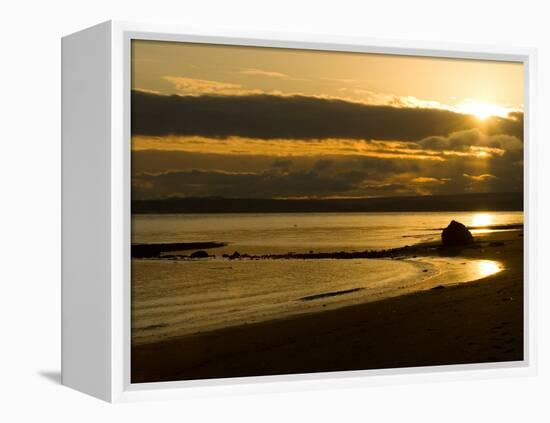 Double Bluff Beach at Sunset, Useless Bay, Whidbey Island, Washington, USA-Trish Drury-Framed Premier Image Canvas
