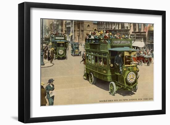 Double Deck Bus, Fifth Ave., New York City-null-Framed Art Print