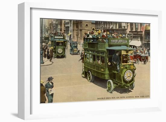 Double Deck Bus, Fifth Ave., New York City-null-Framed Art Print