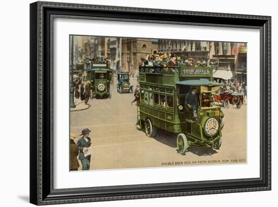 Double Deck Bus, Fifth Ave., New York City-null-Framed Art Print