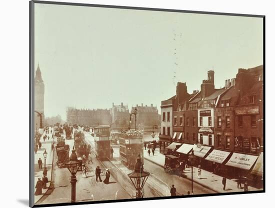 Double-Decker Electric Trams on Westminster Bridge, London, 1906-null-Mounted Photographic Print