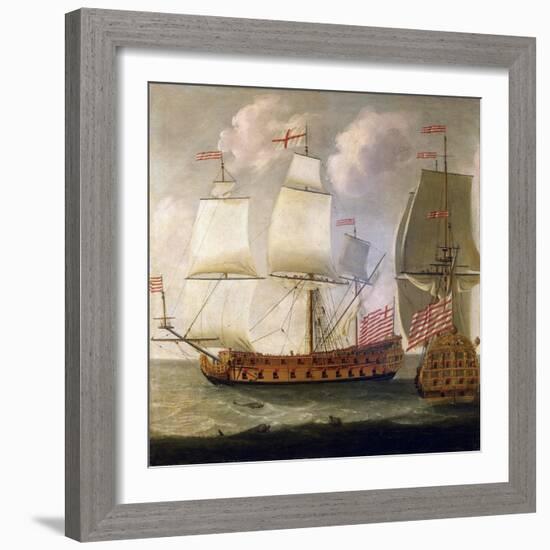 Double Description of an Armed Ship 'Indiaman', from the Time of King William III (William Iii) of-Isaac Sailmaker-Framed Giclee Print