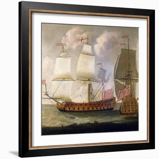 Double Description of an Armed Ship 'Indiaman', from the Time of King William III (William Iii) of-Isaac Sailmaker-Framed Giclee Print