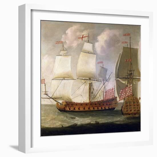 Double Description of an Armed Ship 'Indiaman', from the Time of King William III (William Iii) of-Isaac Sailmaker-Framed Giclee Print