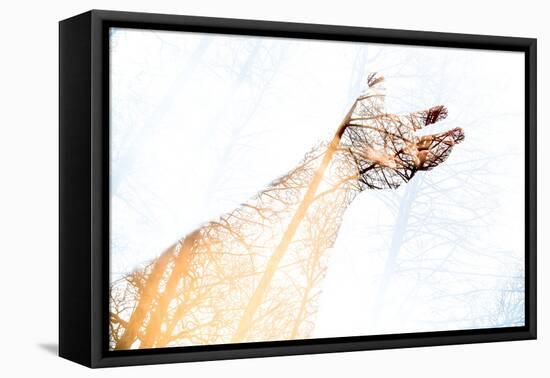 Double Exposure Arm and Hand-Sharpy Shooter-Framed Premier Image Canvas