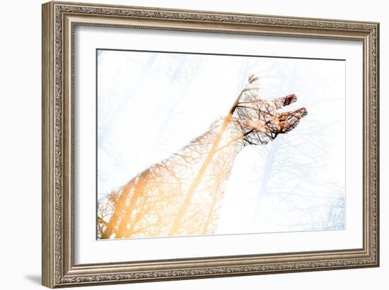 Double Exposure Arm and Hand-Sharpy Shooter-Framed Photographic Print