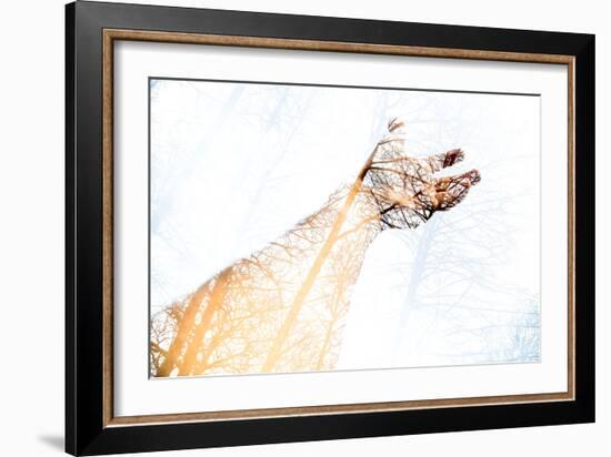 Double Exposure Arm and Hand-Sharpy Shooter-Framed Photographic Print