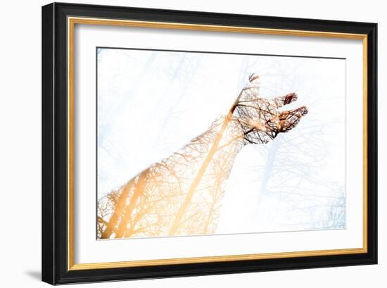 Double Exposure Arm and Hand-Sharpy Shooter-Framed Photographic Print