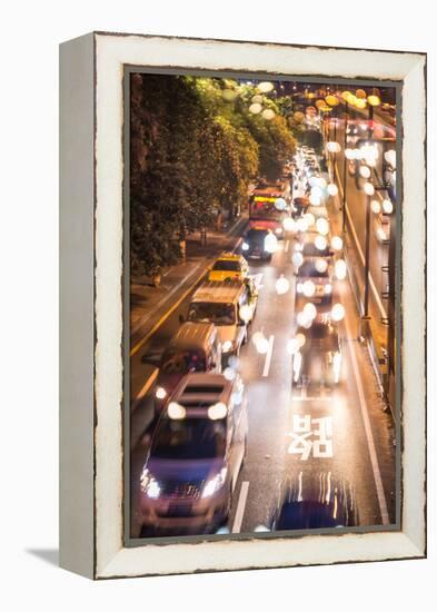 Double Exposure of Night Traffic Scene-victorn-Framed Premier Image Canvas