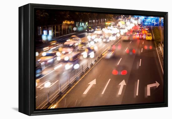 Double Exposure of Night Traffic Scene-victorn-Framed Premier Image Canvas