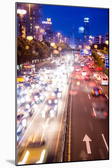 Double Exposure of Night Traffic Scene-victorn-Mounted Photographic Print