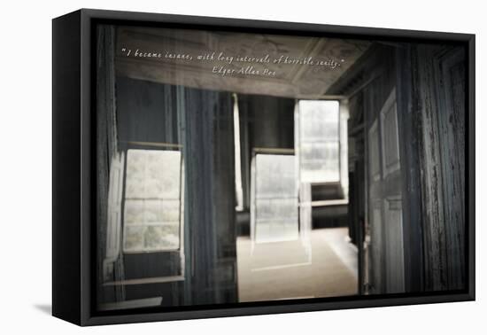 Double Exposure of Room Inside an Old Plantation Home in Charleston, SC with Edgar Allan Poe Quote-null-Framed Stretched Canvas