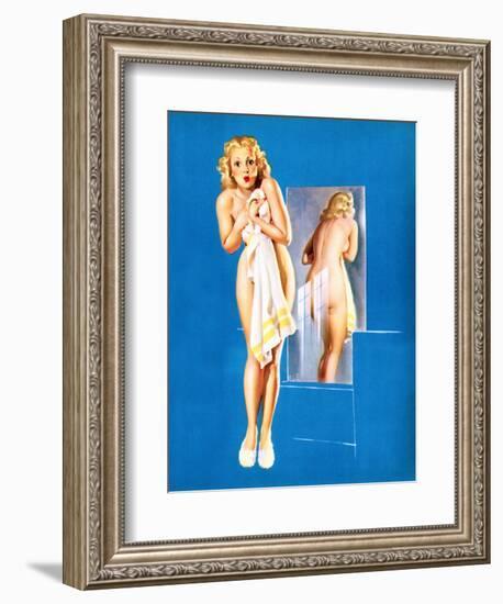 Double Exposure Pin-Up 1940-Gil Elvgren-Framed Art Print