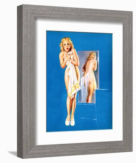 Double Exposure Pin-Up 1940-Gil Elvgren-Framed Art Print