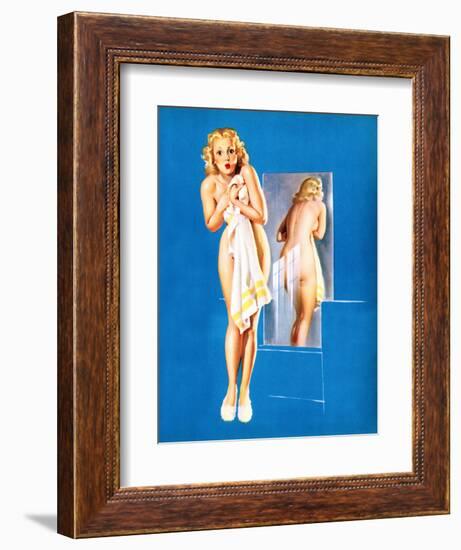 Double Exposure Pin-Up 1940-Gil Elvgren-Framed Art Print